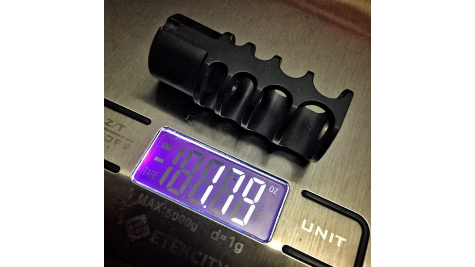 JMac Customs 4C 14-1LH Slim 4-Port Muzzle Brake, Black Nitride, Black, RRD-4C-14-S