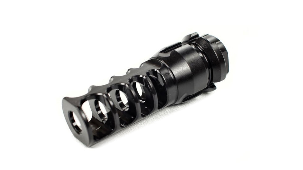 JMac Customs 4C 5/8-24 4-Port Muzzle Brake with KeyMount, Black Nitride, Black, RRD-4C-30S-KM