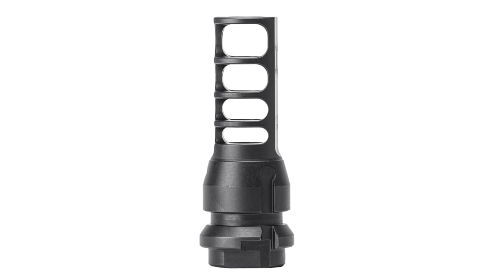 JMac Customs 4C FAL Inch 9/16x24 4-Port Muzzle Brake with KeyMount, Black Nitride, Black, RRD-4C-16F-KM