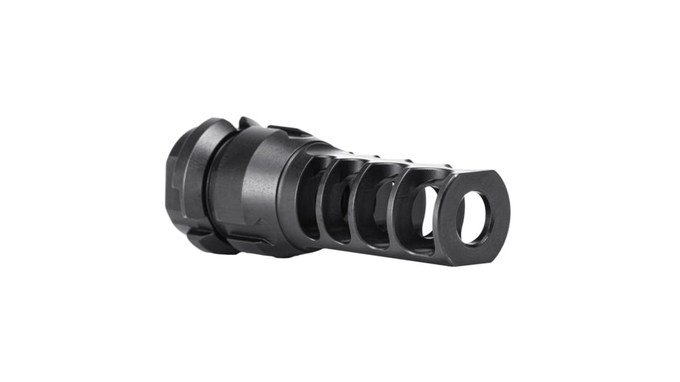 JMac Customs 4C FAL Inch 9/16x24 4-Port Muzzle Brake with KeyMount, Black Nitride, RRD-4C-16F-KM