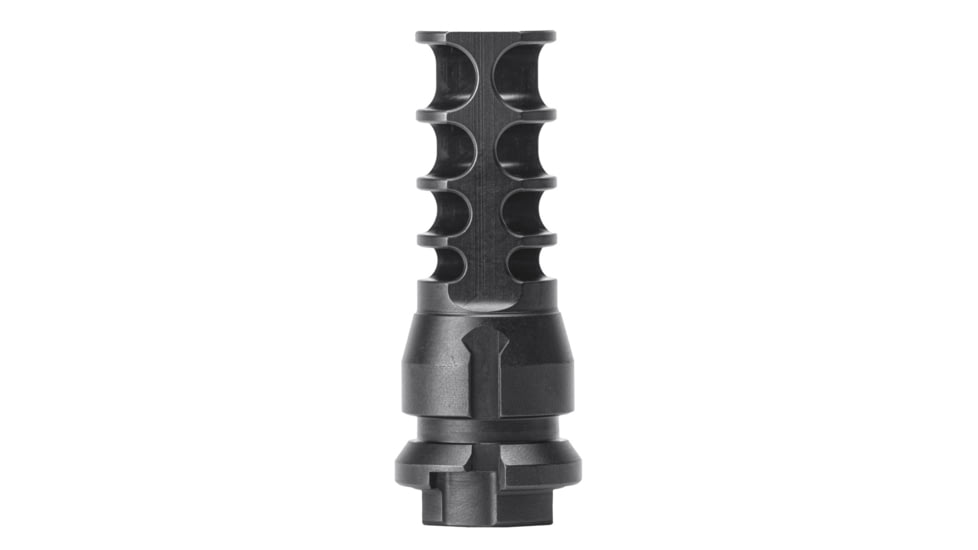 JMac Customs 4C FAL Inch 9/16x24 4-Port Muzzle Brake with KeyMount, Black Nitride, RRD-4C-16F-KM