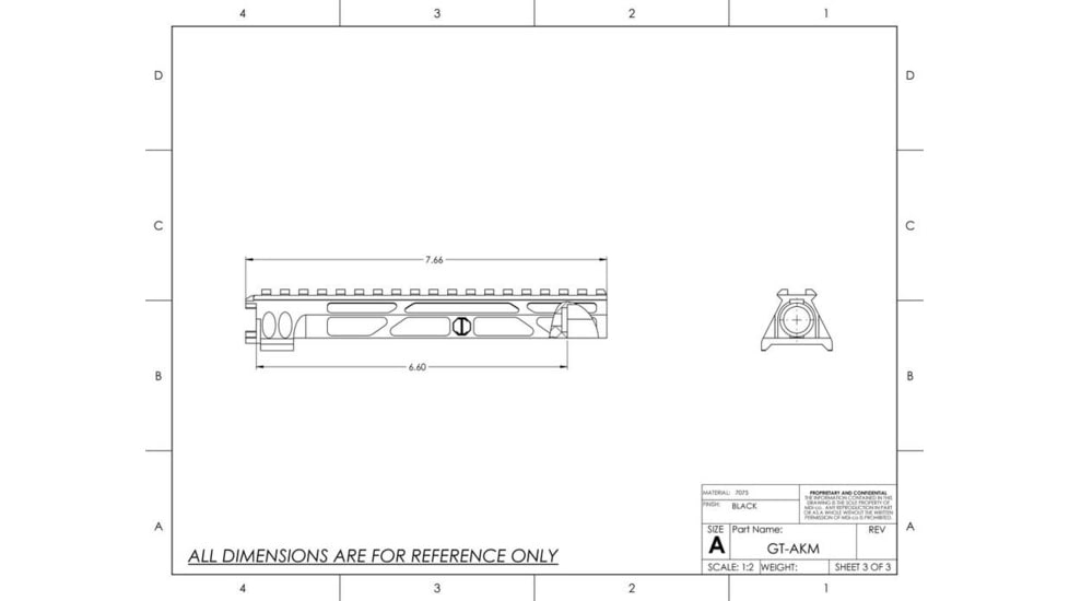 JMac Customs AK M-Lok Handguard, 10.1in, Black, HG-AKM-10.1-L