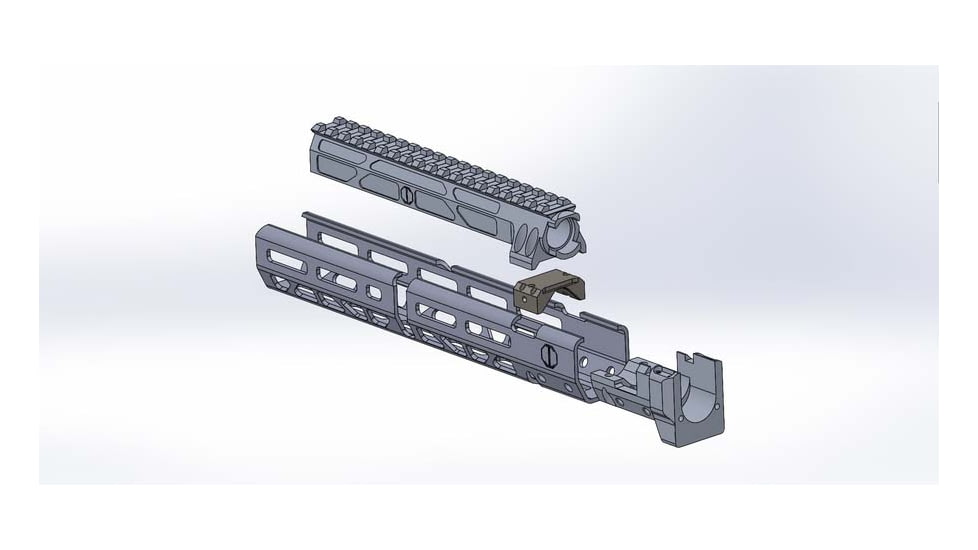 JMac Customs AK M-Lok Handguard, 10.64in, Black, HG-AKM-10.64-L+HG