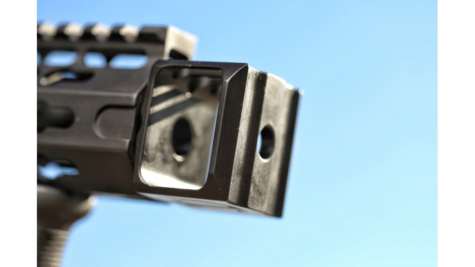 JMac Customs LAF 1/2-28 Flash and Sound Enhancing Muzzle Brake, Black Nitride, LAF-28