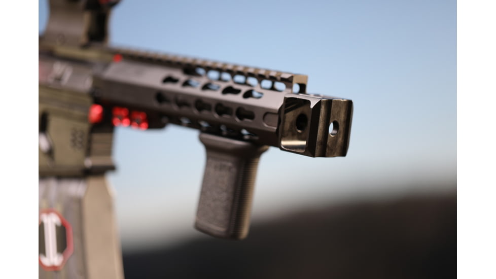 JMac Customs LAF 1/2-28 Flash and Sound Enhancing Muzzle Brake, Black Nitride, LAF-28