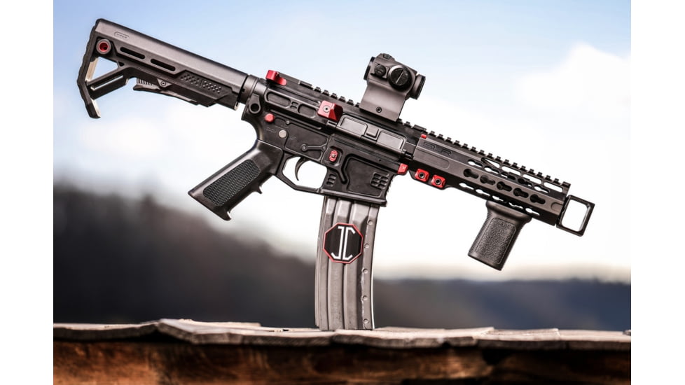 JMac Customs LAF 1/2-28 Flash and Sound Enhancing Muzzle Brake, Black Nitride, LAF-28