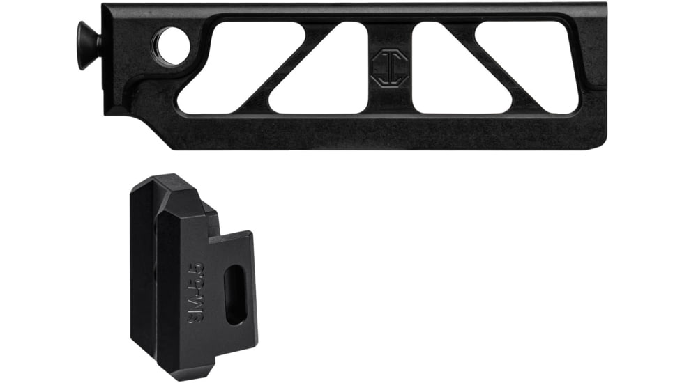 JMac Customs ST-5 Skeletonized Tube for Compact M4 Stocks for 5.5mm Folding AKs, Black, ST-5+SM-5.5