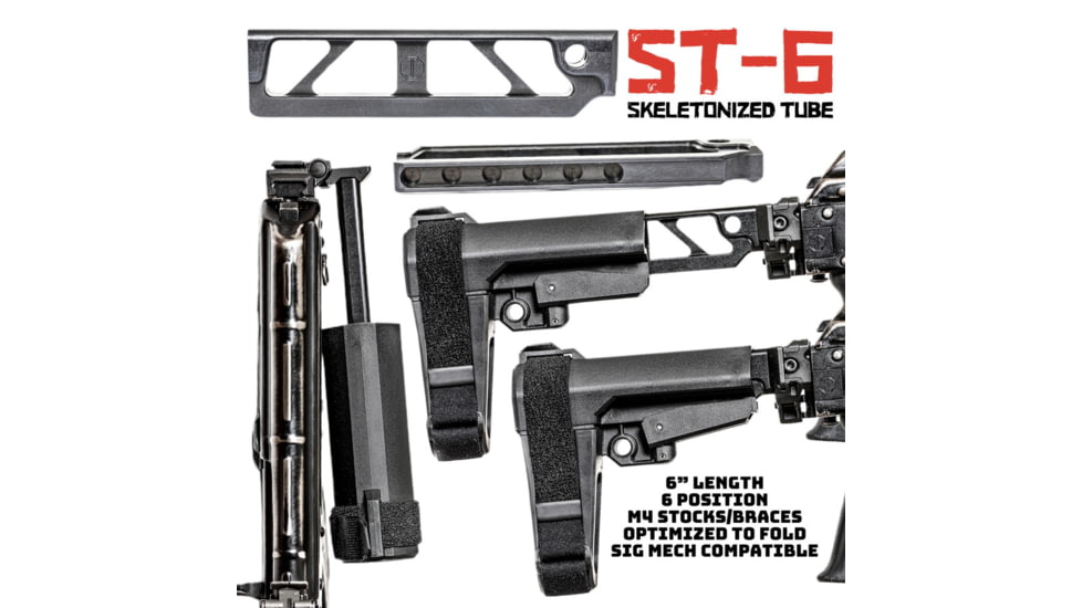 JMac Customs ST-6 Skeletonized Tube, 6in, Black, ST-6