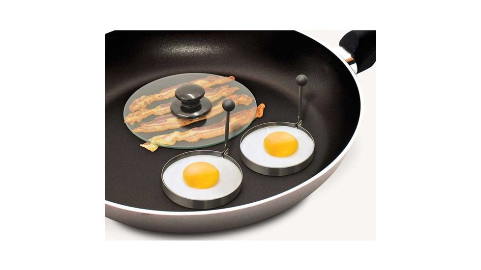 JOBAR Bacon Press &amp; Egg Rings Making Breakfast Easy, Stainless JB6754
