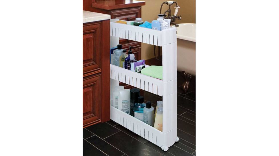 JOBAR Slide Out Storage Tower, White JB6032