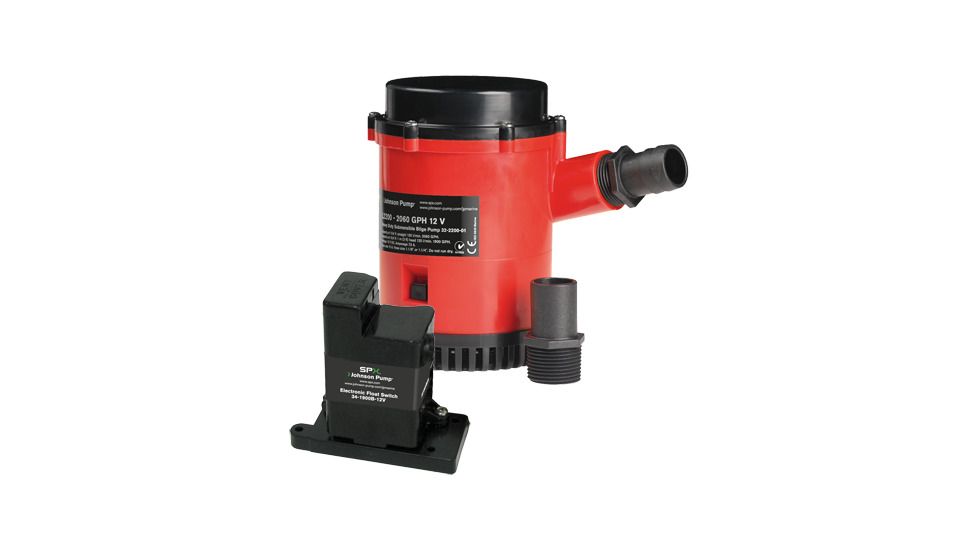 Johnson Pump HD Bilge Pump 2200 GPH, w/EM Switch, 12V, 02204-00