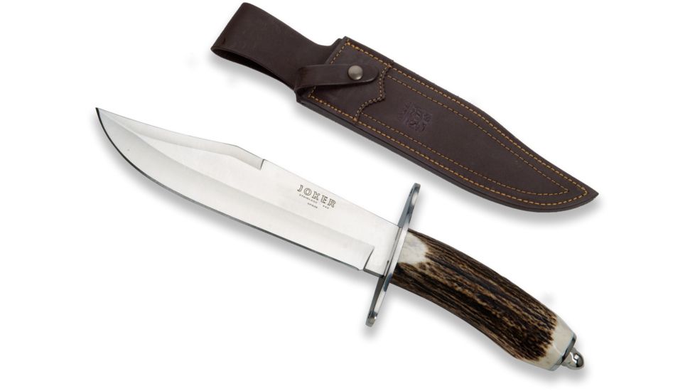 Joker Knives Bowie Knife Stag Horn 7.8in. Blade, 13.65in. Length CC100USA