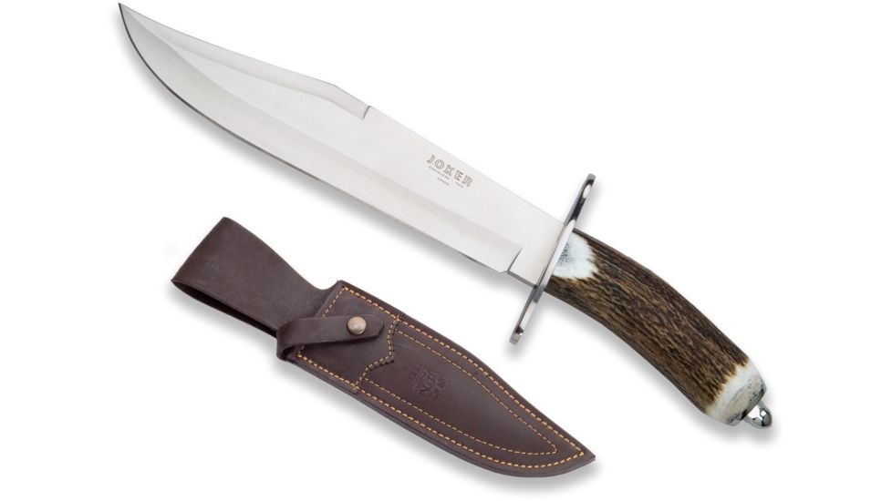 Joker Knives Bowie Knife Stag Horn 9.75in. Blade, 15.01in. Length CC101USA