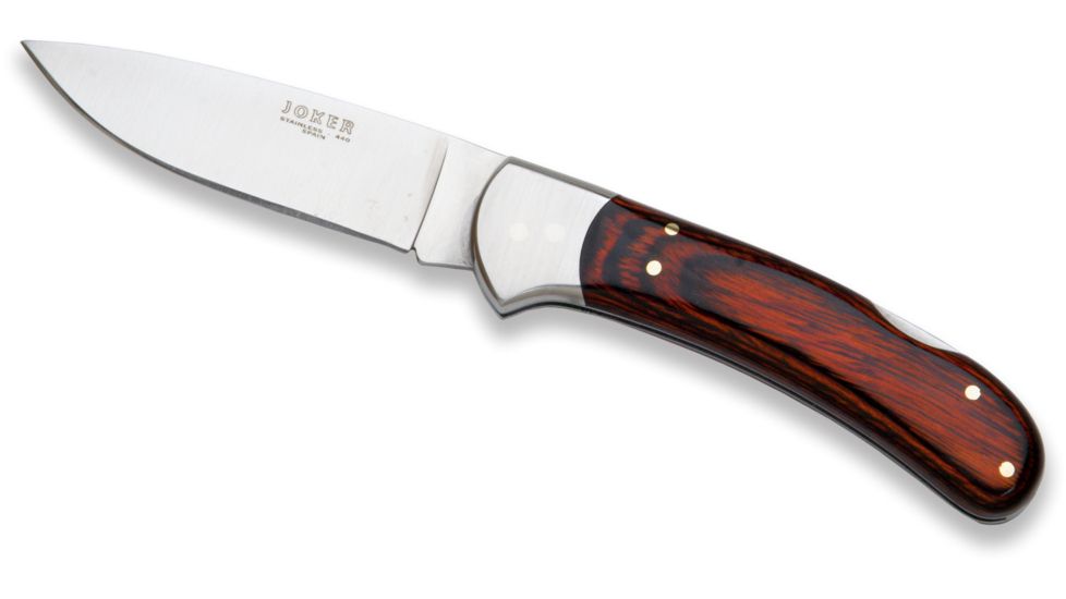 Joker Knives Folding Knife Red Wood Stainless 3.51in. Blade, 7.8in. Length NR47USA