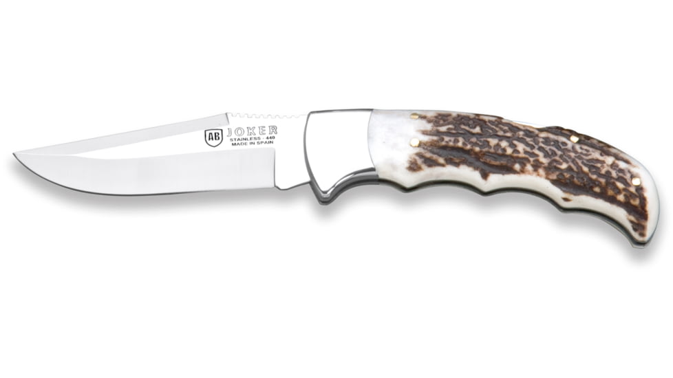 Joker Knives Folding Knife Stag Horn 3.51in. Blade, 7.8in. Length NC17USA