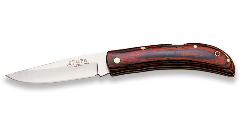 Joker Knives Pocket Folding Knife Red Wood 2.92in. Blade, 6.82in. Length NR67USA