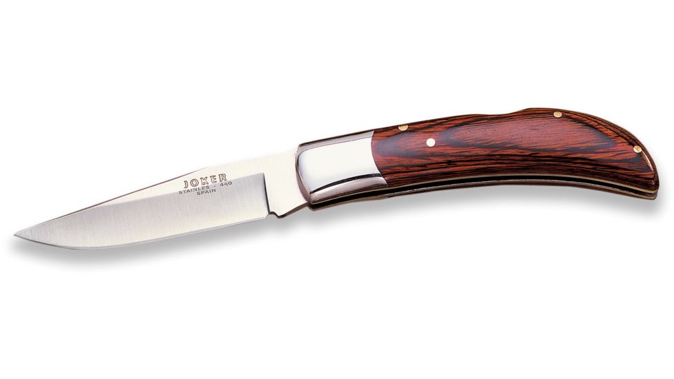 Joker Knives Pocket Folding Knife Red Wood 3.51in. Blade, 7.8in. Length NR06USA