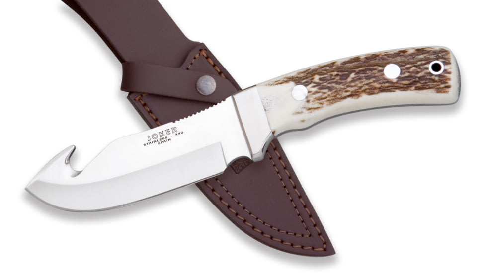 Joker Knives Skinner Knife Stag Horn 4.68in. Blade, 9.16in. Length. CC55USA