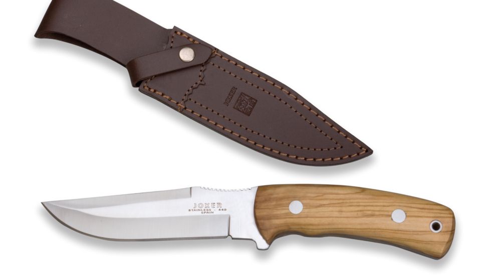 Joker Knives Stainless Blade Knife Olive Handle 5.07in. Blade, 9.55in. Length CO50USA