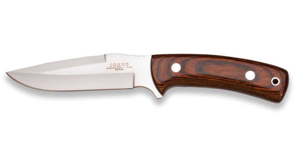 Joker Knives Stainless Blade Knife Red Wood Handle 5.07in. Blade, 9.55in. Length CR52USA