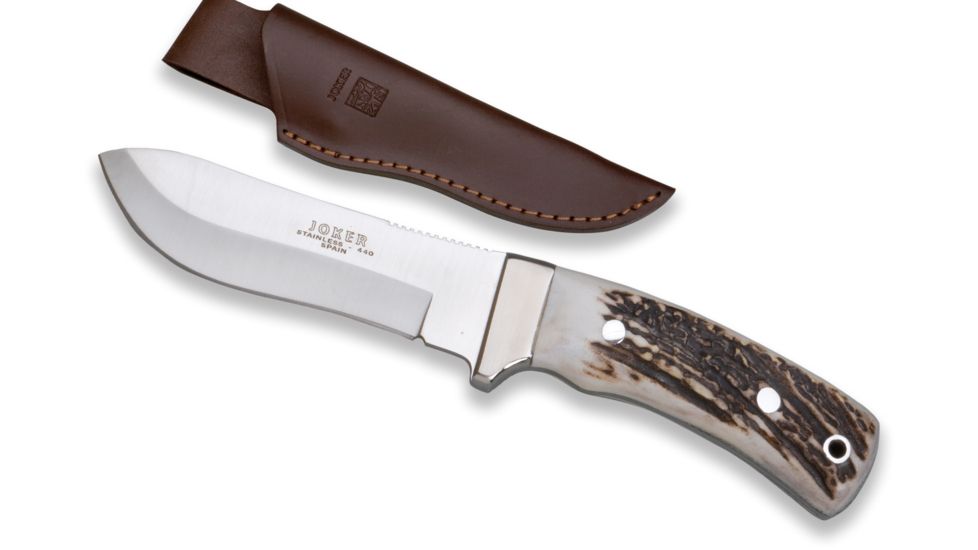 Joker Knives Stainless Blade Knife Stag Horn 4.68in. Blade, 9.16in. Length CC49USA