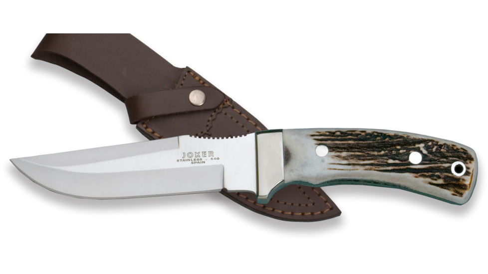 Joker Knives Stainless Blade Knife Stag Horn 5.07in. Blade, 9.55in. Length CC45USA