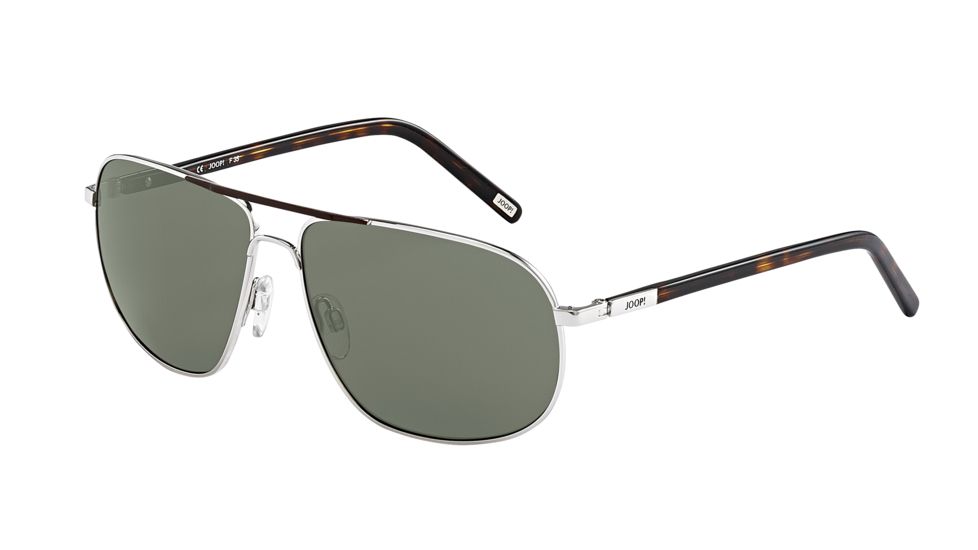 Joop! 87343 Single Vision Prescription Sunglasses, Silver Frame, Grey/Green Lens-87343-100SV