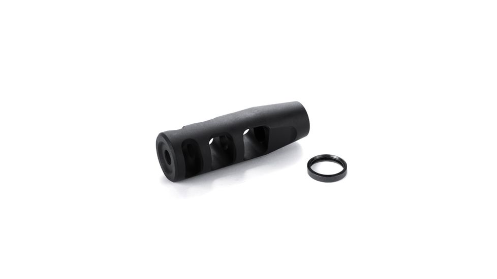 JP Enterprises 3-Port Compensator, 1/2-28 TPI, .750 OD, .281 Exit, Matte Black, Black, JPTRE3-2B