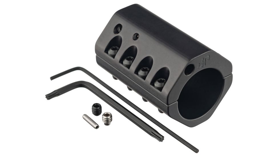 JP Enterprises .936 Bore Alum. Gas Block with Detent Gas Adjustment, Black, JPGS-8D