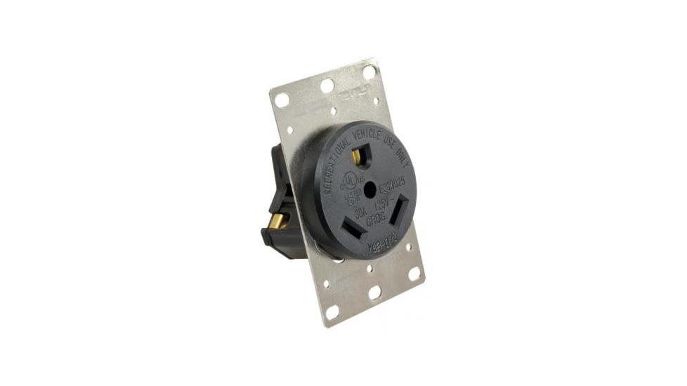 JR Products 30 Amp Receptacle w/ Mounting, 15075