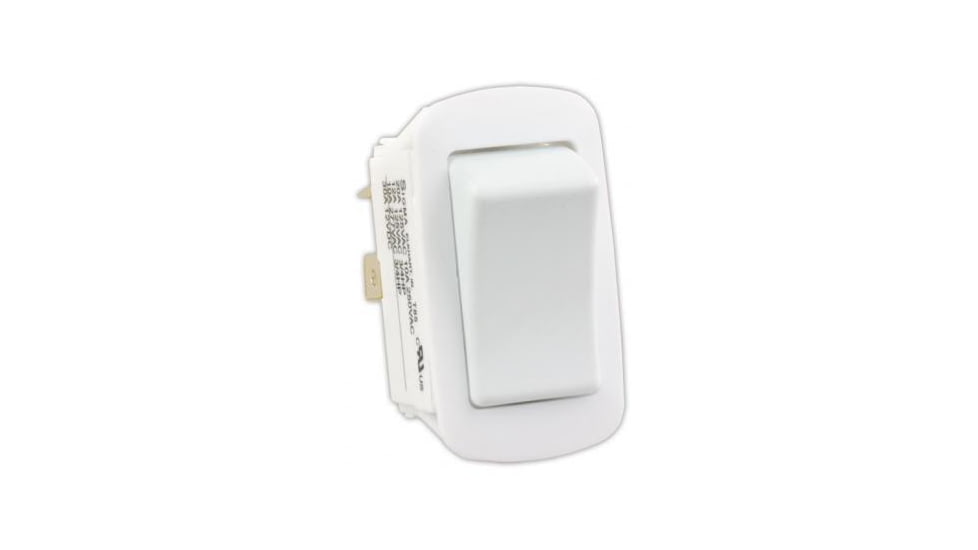 JR Products Water-Resistant Spst On/Off Switch, White, 14015