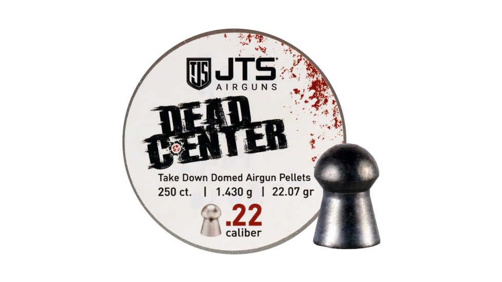 JTS Group Dead Center, .22 Caliber, 21.53 Grain Domed Tip Air Rifle Ammo, 250 Rounds, JAC110