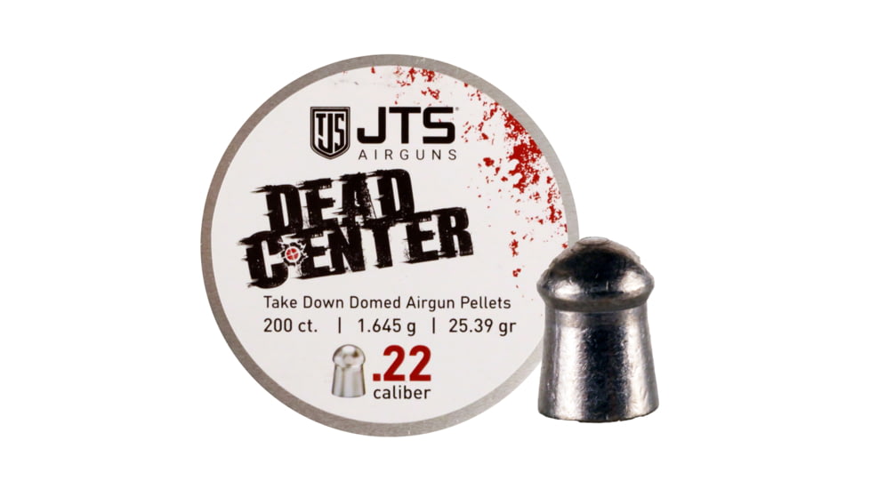 JTS Group Dead Center, .22 Caliber, 25.39 Grain Domed Tip Air Rifle Ammo, 200 Rounds, JAC113
