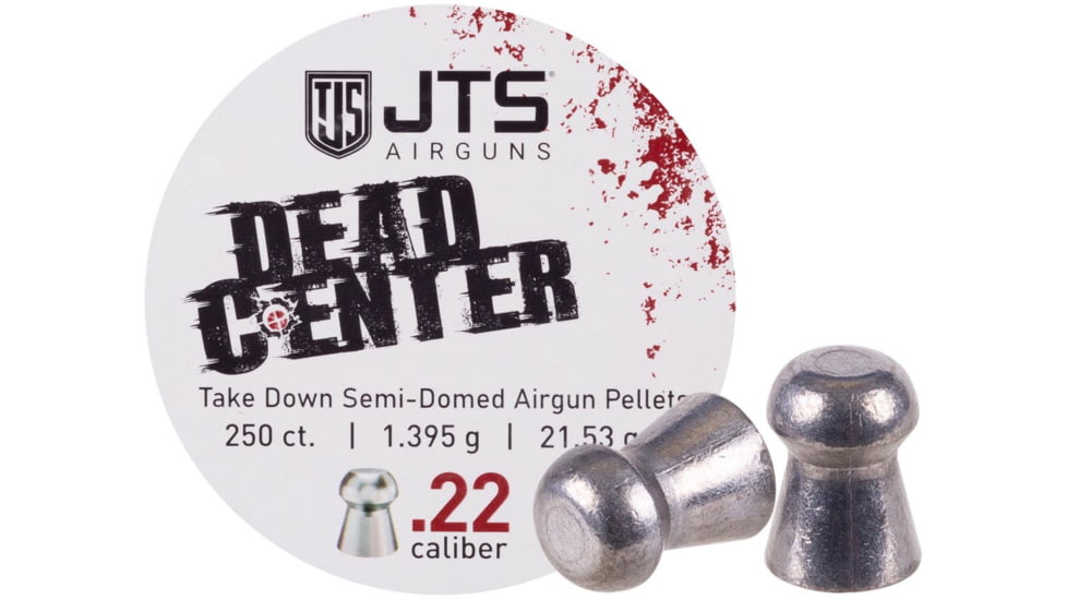 JTS Group Pellets Dead Center, .22 Caliber, Domed, 16.08 Grain, 250 Count, JAC118