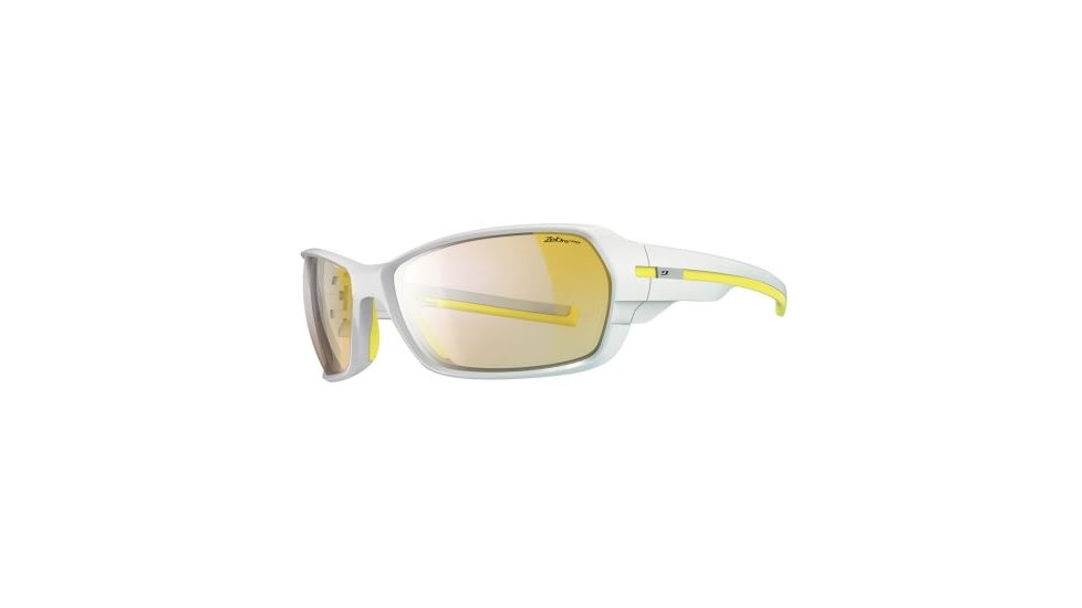 Julbo Dirt 2.0 Sunglasses, Shiny White/ Yellow Frame w/Zebra Lt Hard Lenses 4743111