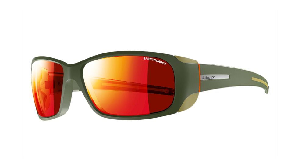Julbo Montebianco Sunglasses with Spectron 3CF Lenses, Army/Orange, Large J4151154