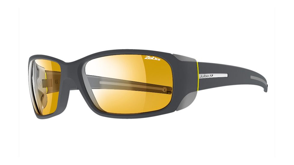 Julbo Montebianco Sunglasses with Zebra Lenses, Dark Gray/Yellow, Large J4153121