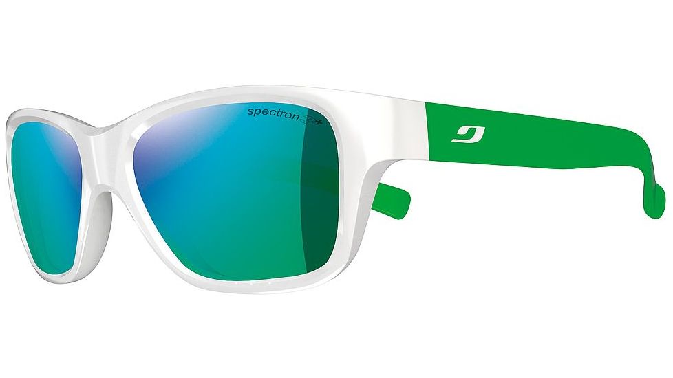 Julbo Turn Kids Sunglasses, Shiny White/Green Frame w/Spectron 3 CF Lenses 4651111