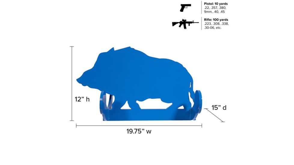 Legion Targets Rockin Boar 3/8in AR500, Blue, AR-01NK