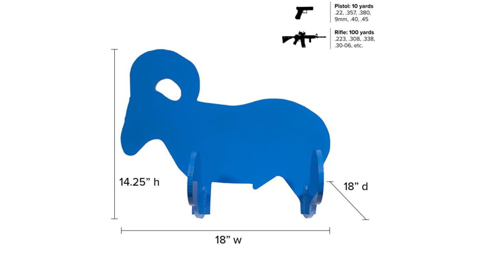 Legion Targets Rockin Ram 3/8in AR500, Blue, AR-1060
