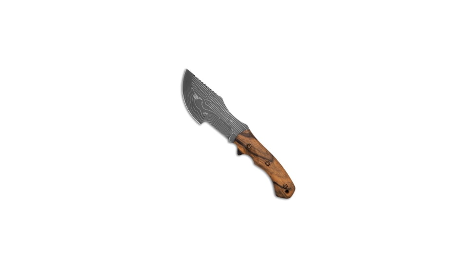 Jurgen Schanz Jurgen Schanz WSK Tracker Knife White Ebony Wood 6.5" Damascus, Wood, Damascus, adult, BHQ-221873