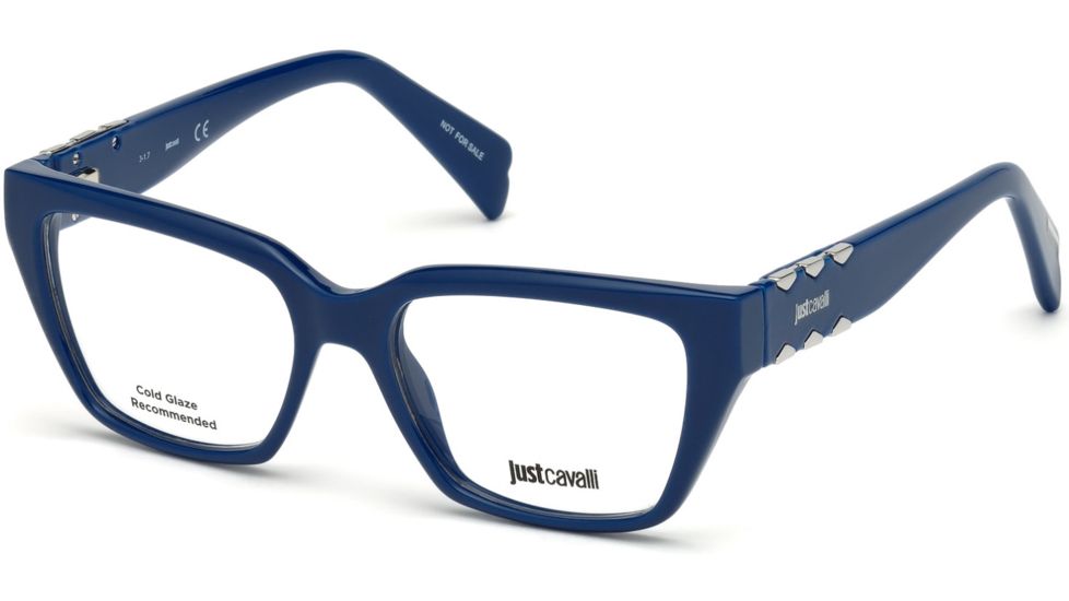 Just Cavalli JC0812 Eyeglass Frames - Shiny Blue Frame Color