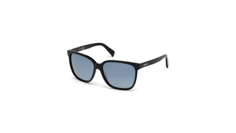 Just Cavalli JC645S Sunglasses - Shiny Black Frame Color, Smoke Mirror Lens Color