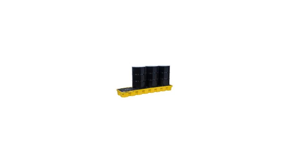 Justrite 4 Drum Pallet Inline Yel 28630, Unit EA