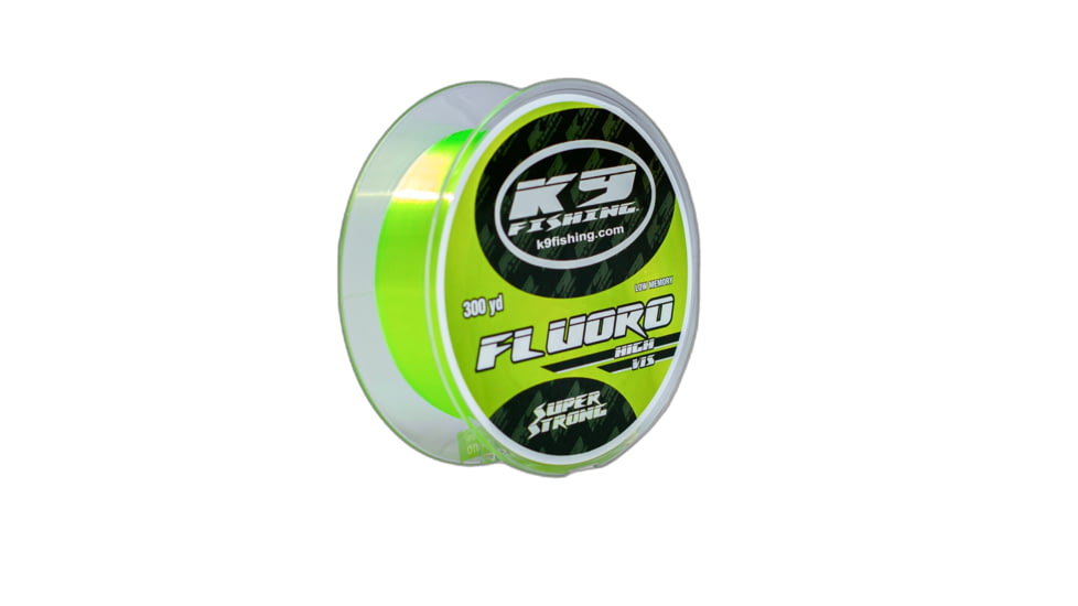 K9 Fishing Hi-Vis Yellow Fluoro Line 8lb 300yd Spool, 300-8lb-HV