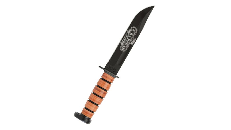 Ka-Bar 9193 120th Anniversary Dog''s Head Fixed 7 1095 Cro-Van Black Clip Point