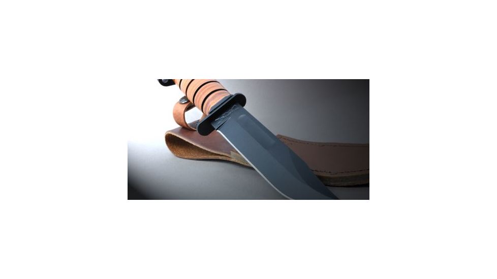 KA-BAR 1317 Dog's Head Utility Knife, 7in, 1095 Cro-Van Clip Point Leather Hndl, 1317