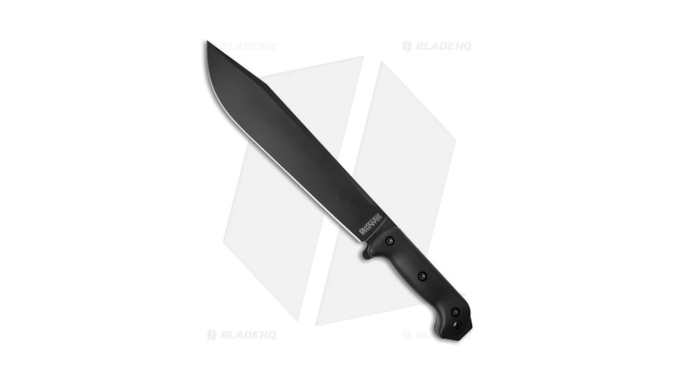 KA-BAR Knives Becker Bundok Bowie Fixed Blade Knife, 10.875in, 1095, Clip Point Blade, Polymer Black Handle, Black/Black, 16.375in, BHQ-36033