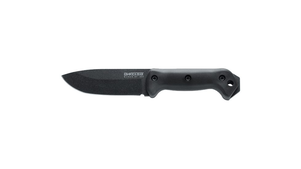 Ka-Bar Knives Becker Campanion Straight Edge Knife w/ Polyester Sheath, BLACK BK22
