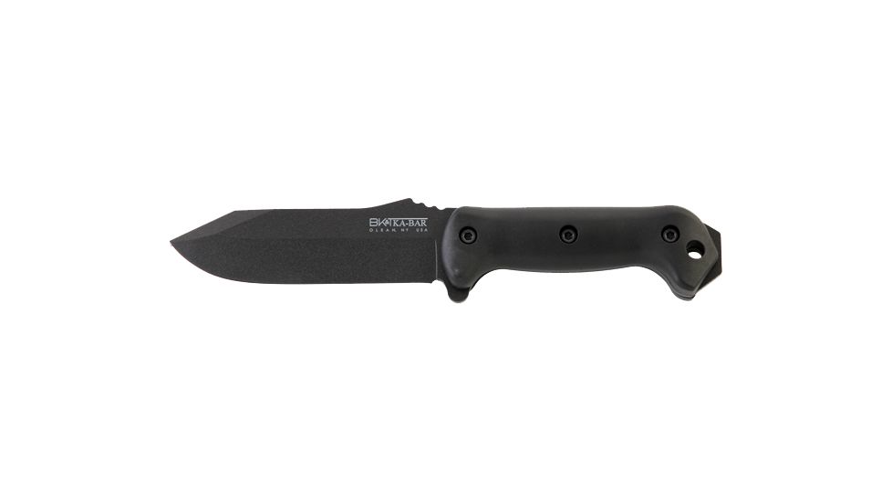 Ka-Bar Knives Becker Crewman Straight Edge Knife w/ Polyester Sheath, BLACK BK10